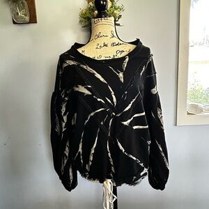 Sweatshirt tie dye urban fashion street wear raw hem balloons‎ sleeves